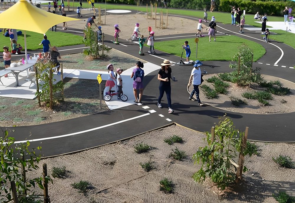 We Build Bike Tracks or Pump Tracks With Road Signs - Pedal Parks Australia